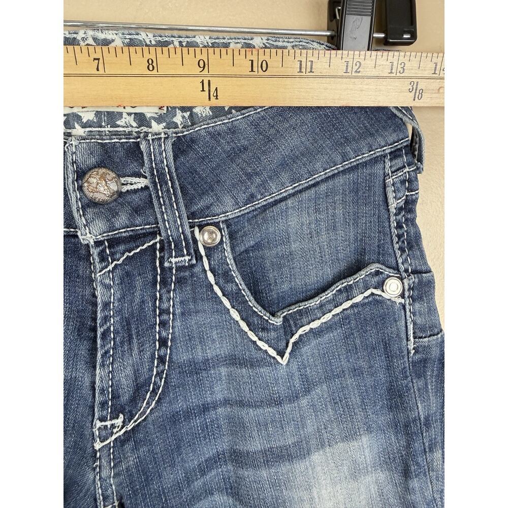 ARIAT R.E.A.L. Skinny Jeans Women’s 26R Low Rise Denim Frayed Hem Blue - Picture 7 of 16